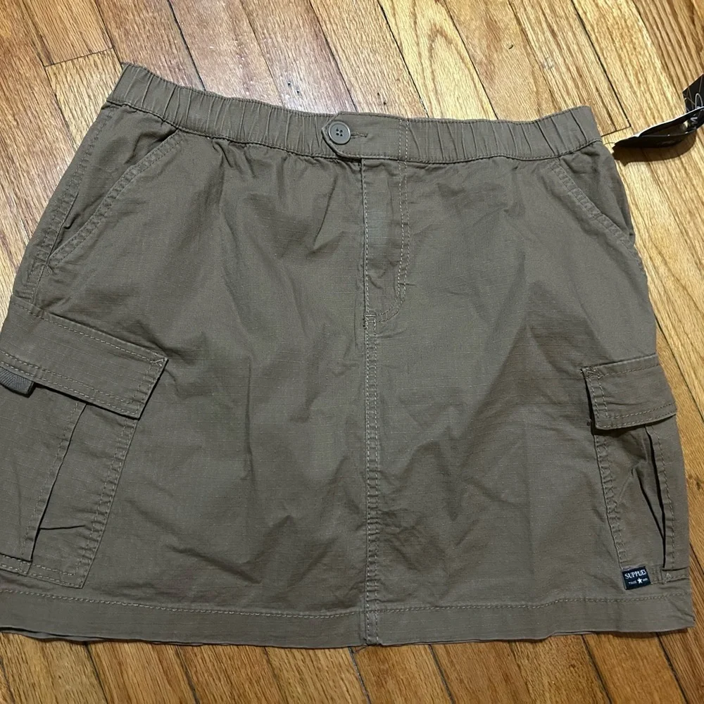 Supplies by UNIONBAY Womens Cargo Skirt Size 10 Brown Tan Stretch Ripstop - Picture 2 of 8